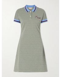 Marni - Embroidered Checked Knitted Mini Dress - Lyst