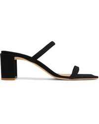 BY FAR Tanya Suede Mules - Black