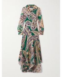 Etro - Long Silk Dress With Floral Paisley Motif - Lyst