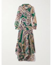 Etro - Long Silk Dress With Floral Paisley Motif - Lyst
