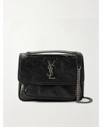 Saint Laurent - Niki Baby Quilted Crinkled-Leather Shoulder Bag - Lyst