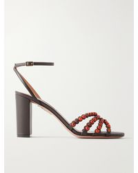 Aquazzura - Gemma 85 Embellished Leather Sandals - Lyst