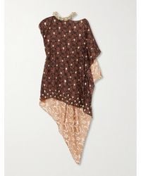 Dries Van Noten - Embellished Silk-Chiffon And Crepon Top - Lyst