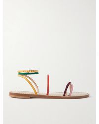 Amanu - The Constantia Leather-Trimmed Suede Sandals - Lyst