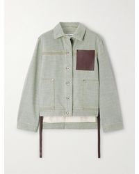 Loewe - Veste En Jean À Finitions En Cuir - Lyst