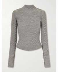 Victoria Beckham - Georgia Ribbed Merino Wool Sweater - Lyst