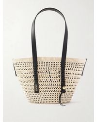 Loewe - Paula's Ibiza Braid Medium Leather-Trimmed Raffia Tote - Lyst