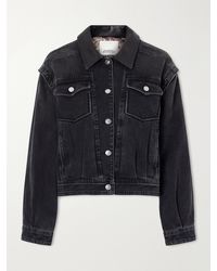 Isabel Marant - Devyn Leather-Trimmed Denim Jacket - Lyst
