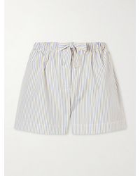 TOTEME - Striped Cotton Drawstring Shorts - Lyst