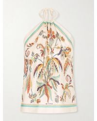 Etro - Triangle Floral-Print Silk-Twill Top - Lyst
