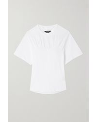 Isabel Marant Zazie T-shirt Aus Baumwoll-jersey Mit Raffungen - Weiß