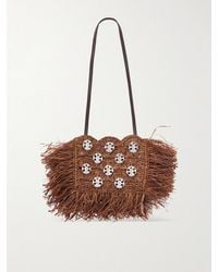 Rabanne - Embellished Raffia Shoulder Bag - Lyst