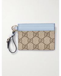 Gucci - Porte-Cartes En Toile Enduite Imprimée Et En Cuir Gg Emblem - Lyst