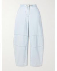 La Ligne - Cotton-Chambray Barrel-Leg Pants - Lyst