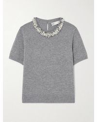 Tory Burch - Embellished Wool And Cashmere-Blend Sweater - Lyst