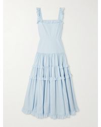 Molly Goddard - Maggie Open-Back Ruffled Tiered Cotton Maxi Dress - Lyst