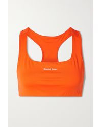 District Vision Citta Printed Neon Recycled Stretch Sports Bra - Orange