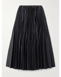 Alaïa - Pleated Wool Midi Skirt - Lyst