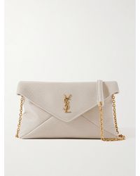 Saint Laurent - Cassandre Mini Schultertasche Aus Strukturiertem Leder - Lyst