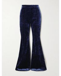 Alex Perry - Stretch-Velvet Flared Pants - Lyst