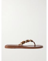 Gianvito Rossi - Shanti Embellished Leather Thong Sandals - Lyst
