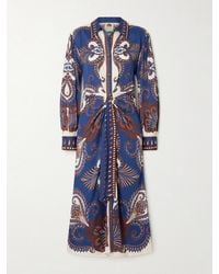 FARM Rio - Arabesque Midi-Hemdblusenkleid Aus Bedrucktem Lenzing Ecovero Zum Binden - Lyst