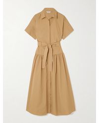 Max Mara - Robe-Chemise Midi En Popeline De Coton À Œillets Et À Ceinture Agoraio - Lyst