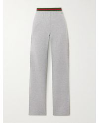 Gucci - Appliquéd Striped Cotton-Jersey Track Pants - Lyst