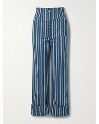 Ulla Johnson - Marlowe Striped High-Rise Wide-Leg Jeans - Lyst