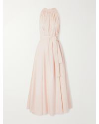 Sa Su Phi - Belted Pleated Cotton-Blend Maxi Dress - Lyst