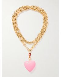 Roxanne Assoulin - The Puffy Heart Goldfarbene Kette Mit Emaille - Lyst
