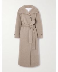 Proenza Schouler - Corey Belted Leather-Trimmed Wool-Blend Coat - Lyst