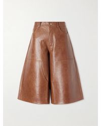 Haikure - Legacy Leather Wide-Leg Shorts - Lyst