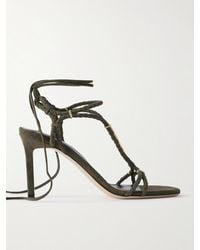 Tom Ford - Lily Sandalen Aus Geflochtenem Veloursleder Mit Verzierungen - Lyst