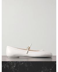 Gianvito Rossi - Carla Leather Mary Jane Ballet Flats - Lyst