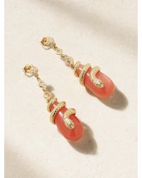 Jacquie Aiche - 14-Karat, Moonstone And Diamond Earrings - Lyst