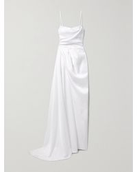 Rasario - Asymmetric Draped Duchesse-Satin Gown - Lyst