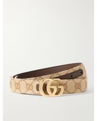 Gucci - Cut Gg Marmont Reversible Leather And Printed Coated-Canvas Belt - Lyst