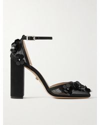 Mach & Mach - Satin-Trimmed Embellished Mesh Pumps - Lyst