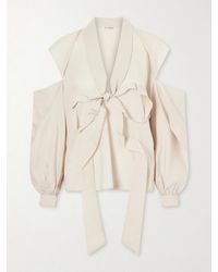 Acne Studios - Bow-Embellished Cut-Out Lyocell Blouse - Lyst