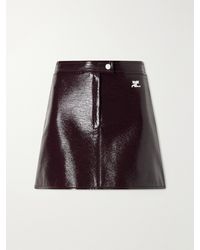 Courreges - Reedition Appliquéd Coated Cotton-Blend Mini Skirt - Lyst