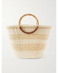 Sensi Studio - Leather-Trimmed Straw Tote - Lyst
