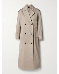 Theory - Double-Breasted Cotton-Blend Gabardine Trench Coat - Lyst