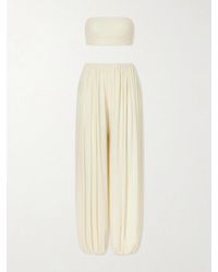 Maygel Coronel - Rosario Draped Bandeau Top And Tapered Pants Set - Lyst