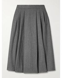 Maria McManus - Pleated Stretch-Wool And Cashmere-Blend Tweed Midi Skirt - Lyst