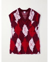Bottega Veneta - Pull Sans Manches En Laine Intrecciato À Motif Jacquard - Lyst