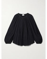 Isabel Marant - Jenna Gathered Organic Cotton-Gauze Blouse - Lyst
