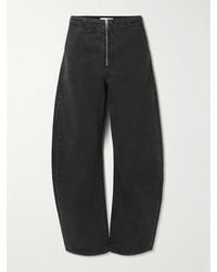 FRAME - The Zip High-Rise Barrel-Leg Jeans - Lyst