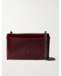 Christian Louboutin - Loubi54 Embellished Crinkled Patent-Leather Shoulder Bag - Lyst