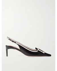 Roger Vivier - New Canard 55 Slingback-Pumps Aus Lackleder Mit Schnalle Und Spitzer Kappe - Lyst